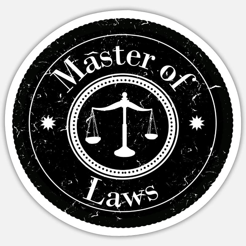 Master of Laws Logo Patch - Sticker Größe S (10 x 10 cm) - Mattweiß