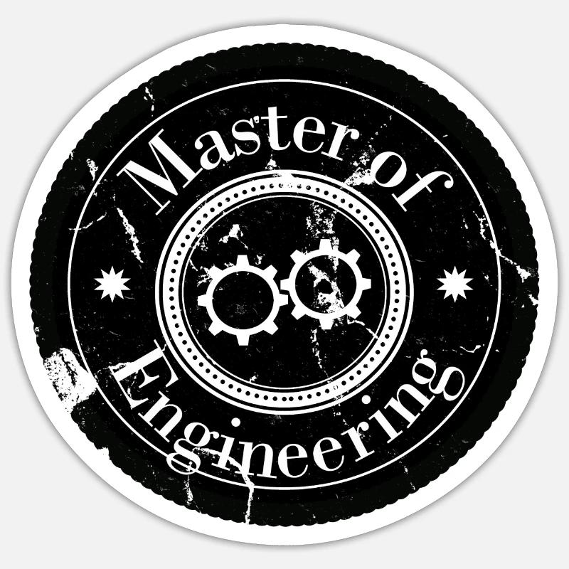 Master of Engineering Logo Patch - Sticker Größe S (10 x 10 cm) - Mattweiß
