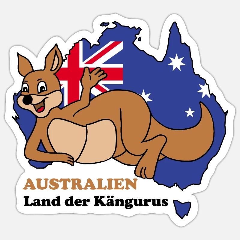 Känguru - Sticker Größe S (10 x 10 cm) - Mattweiß