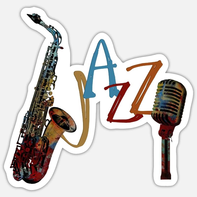 Jazz - Sticker taille S (10 x 10 cm) - blanc mat