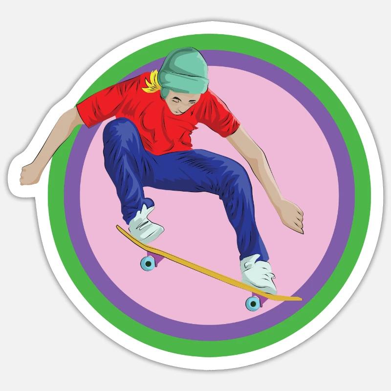 Skateboard Skater Halfpipe Stunt Backflip Board Sticker taille S (10 x 10 cm)