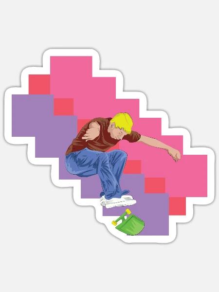 Skateboard Stunt Skateboarder Freizeitsport Hobby - Sticker Größe S (10 x 10 cm) - Mattweiß