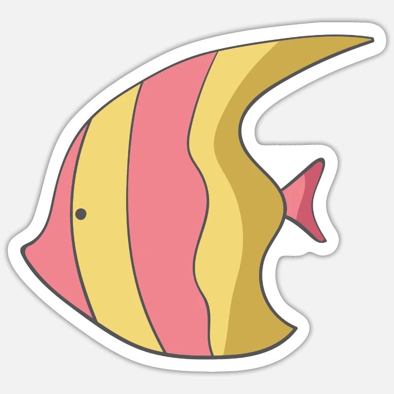 Fisch gestreift Sticker Größe S (10 x 10 cm)
