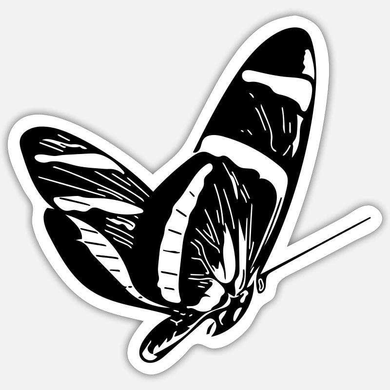 Schmetterling - Sticker Größe S (10 x 10 cm) - Mattweiß