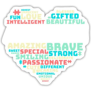 Heart Puzzle Autism Shirt - Sticker size S (10 x 10 cm) - white matte - Front