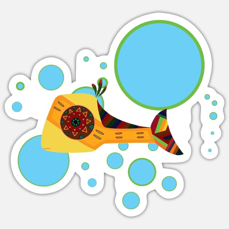 saumon - Sticker taille S (10 x 10 cm) - blanc mat