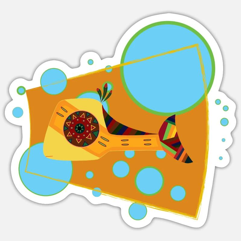 saumon - Sticker taille S (10 x 10 cm) - blanc mat