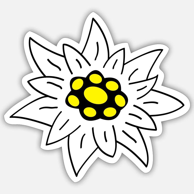 Edelweiss - Sticker taille S (10 x 10 cm) - blanc mat