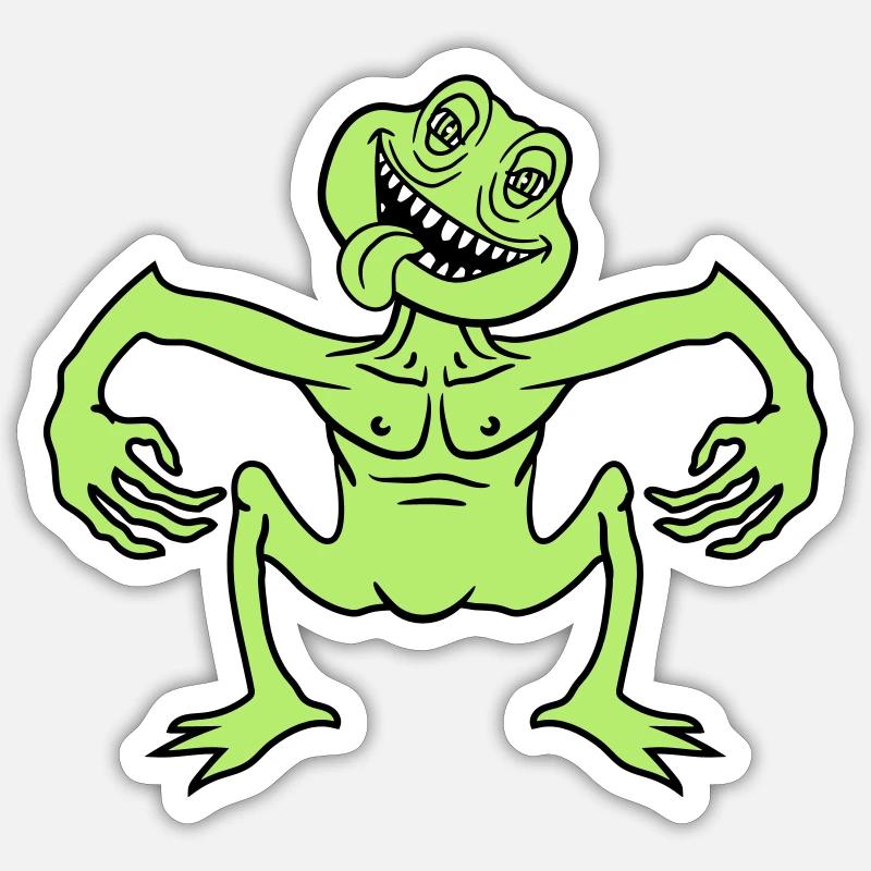 crazy daemon gnom small horror halloween gesic Sticker size S (10 x 10 cm)