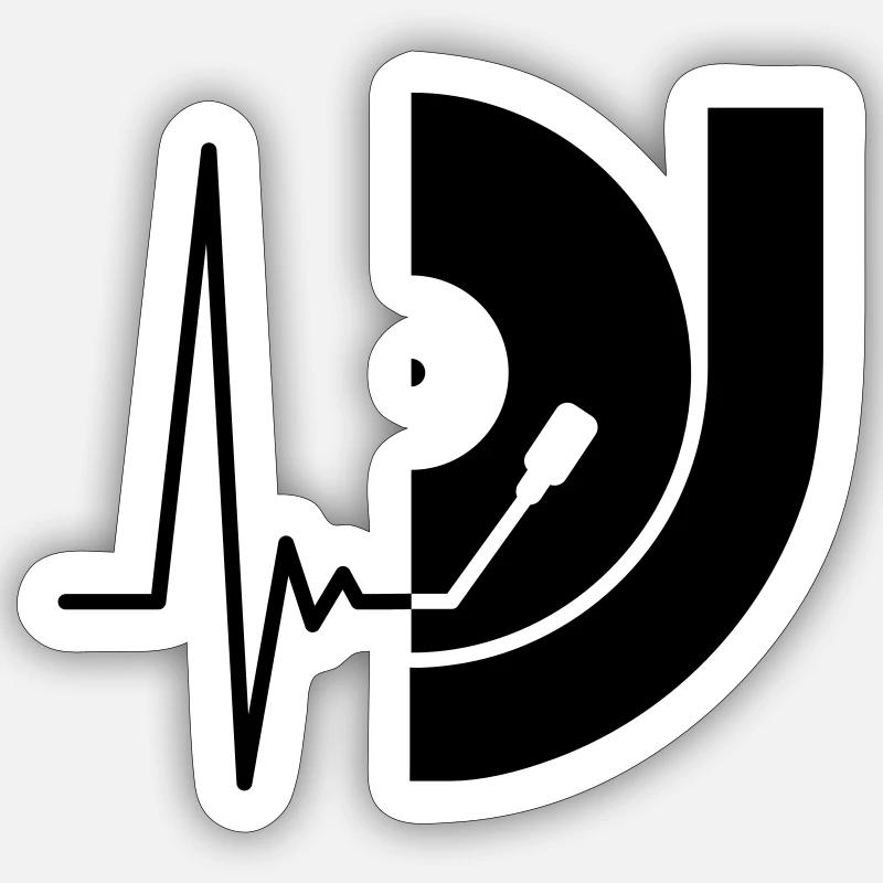 music_pulse_dj - Sticker size S (10 x 10 cm) - white matte
