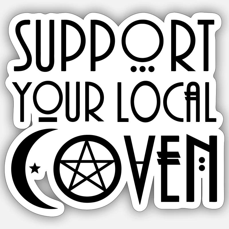Funny Witches Dites Wicca Goth Sorcière Coven - Sticker taille S (10 x 10 cm) - blanc mat