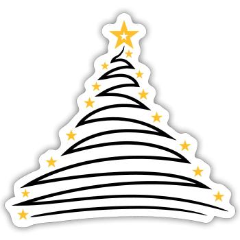 fir tree christmas tree fir star merry chris - Sticker size S (10 x 10 cm) - white matte - Front