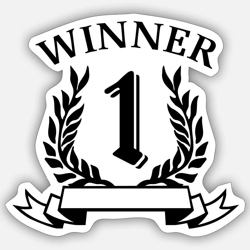 Winner - Sticker taille S (10 x 10 cm) - blanc mat