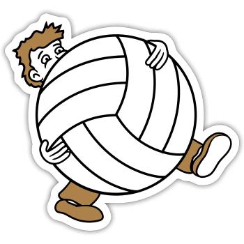 énorme volley-ball sport club ball ball wear s - Sticker taille S (10 x 10 cm) - blanc mat - Devant