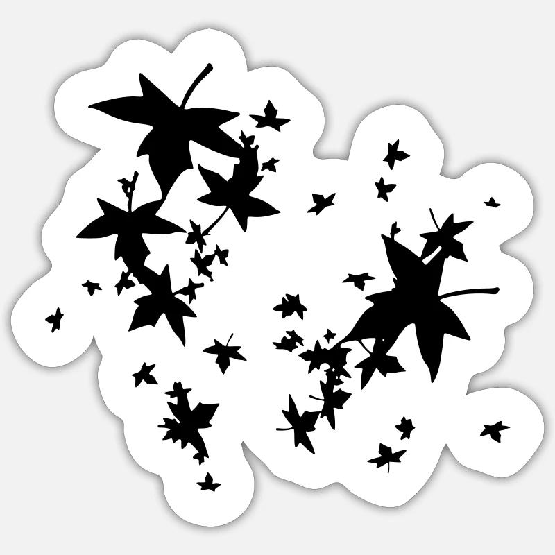 Leaves Leaf autumn 1c - Sticker size S (10 x 10 cm) - white matte