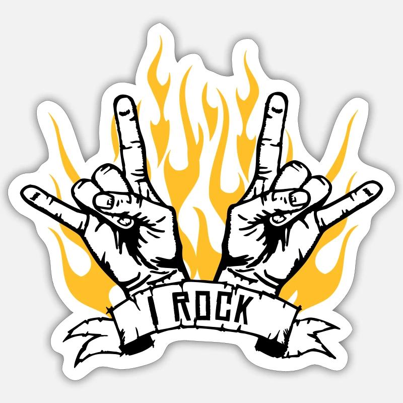I ROCK - Sticker taille S (10 x 10 cm) - blanc mat