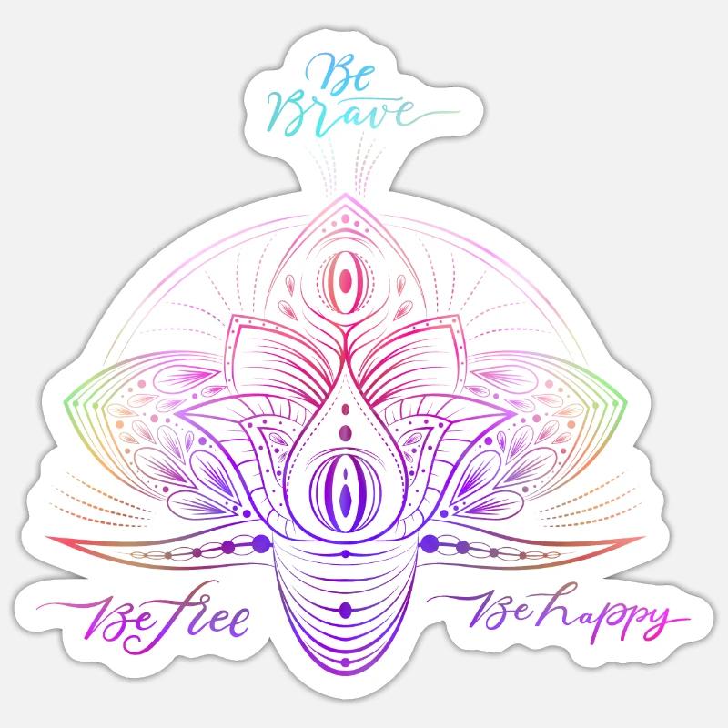 Buntes Sparkle Mandala Muster - Sticker Größe S (10 x 10 cm) - Mattweiß