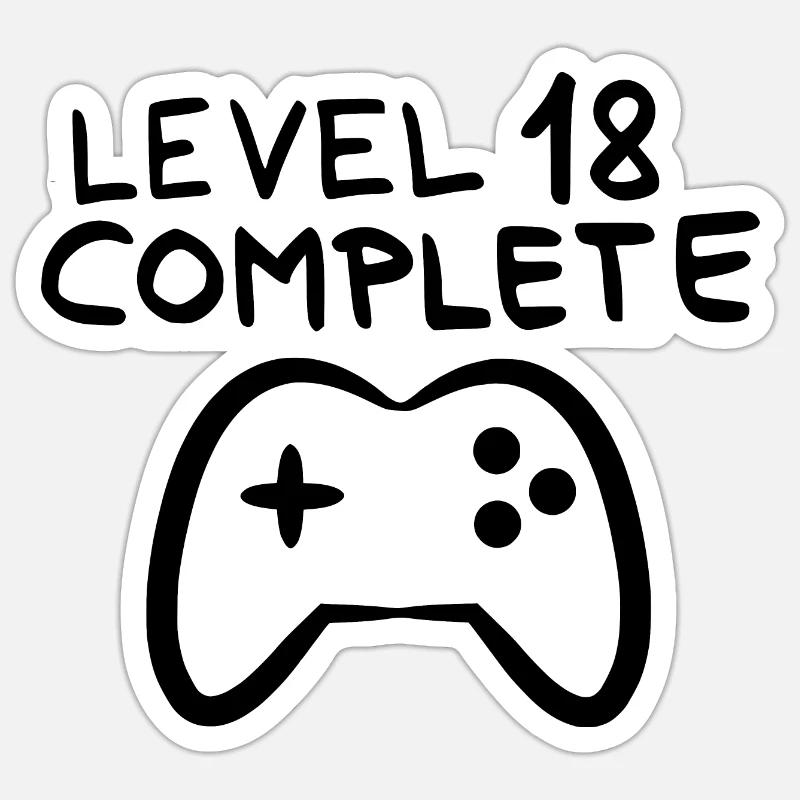 level 18 complete console controller gamer Sticker size S (10 x 10 cm)
