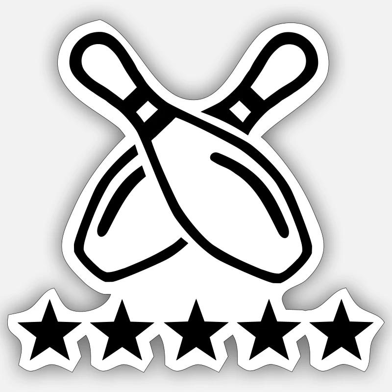 Bowling - Sticker Größe S (10 x 10 cm) - Mattweiß