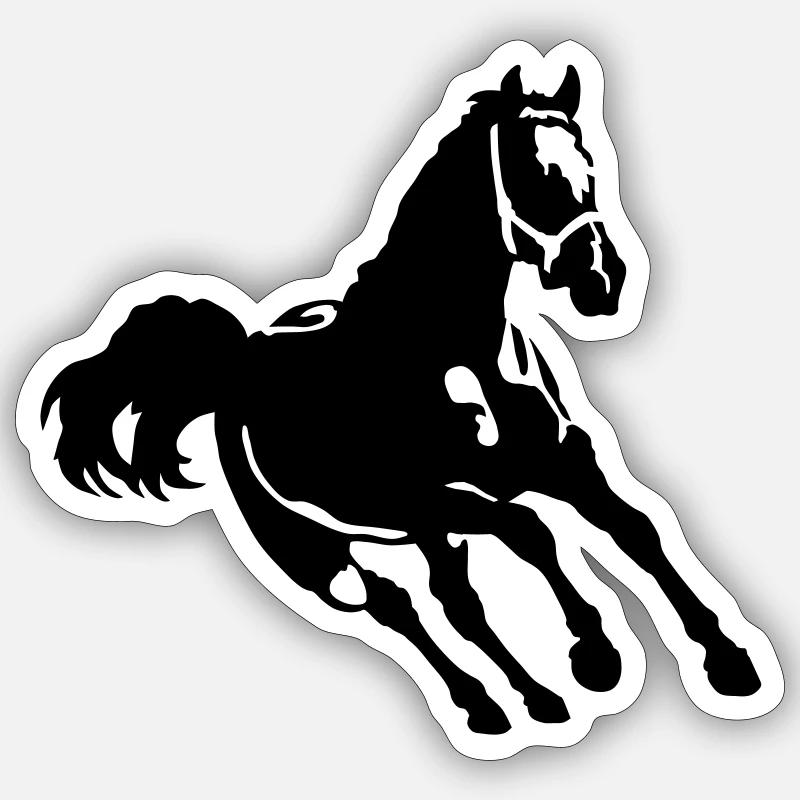 Pferd - Sticker Größe S (10 x 10 cm) - Mattweiß