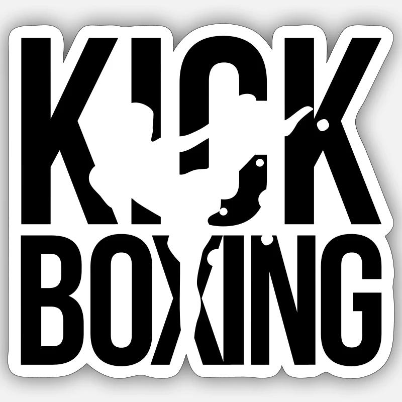 kick boxing kickboxen - Sticker Größe S (10 x 10 cm) - Mattweiß