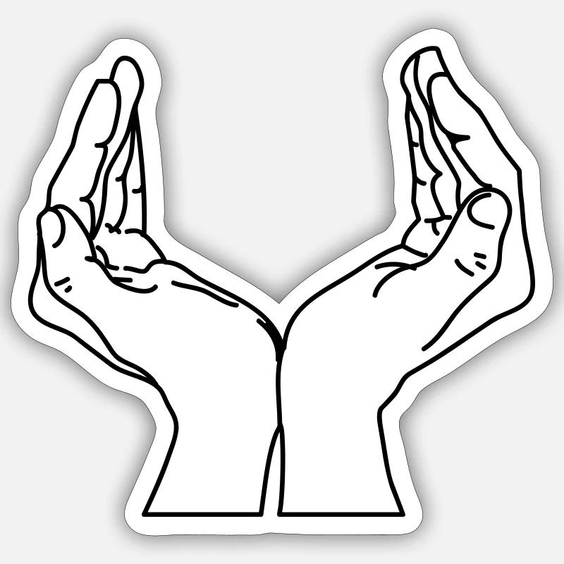 schalenhaende - Sticker taille S (10 x 10 cm) - blanc mat