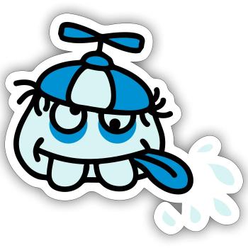 Funny Crazy Stupid Face - Sticker size S (10 x 10 cm) - white matte - Front