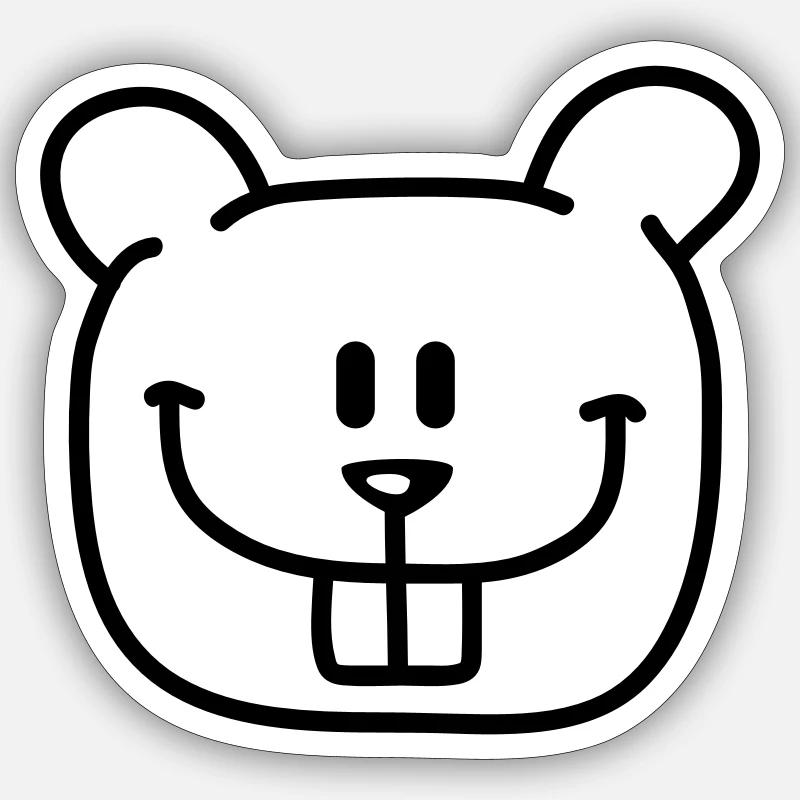 Beaver Face Sticker Größe S (10 x 10 cm)