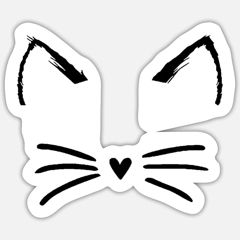 Chat - Sticker taille S (10 x 10 cm) - blanc mat