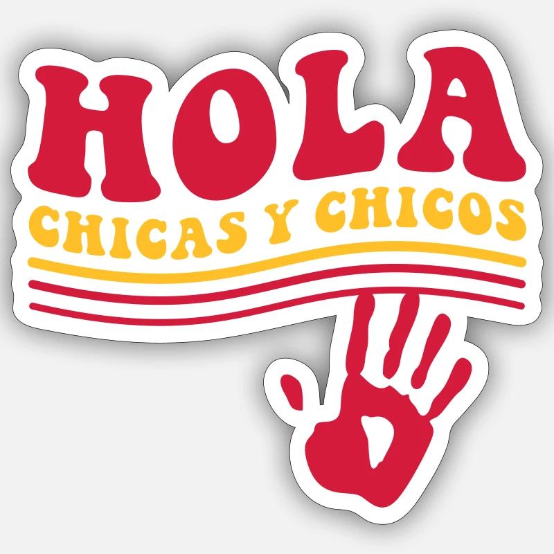 hola chicas y chicos Sticker Größe S (10 x 10 cm)