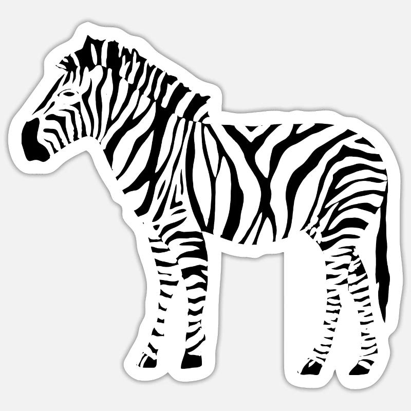 Zebra - Sticker size S (10 x 10 cm) - white matte
