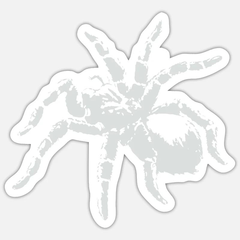 Tarantule araignée blanche - Sticker taille S (10 x 10 cm) - blanc mat