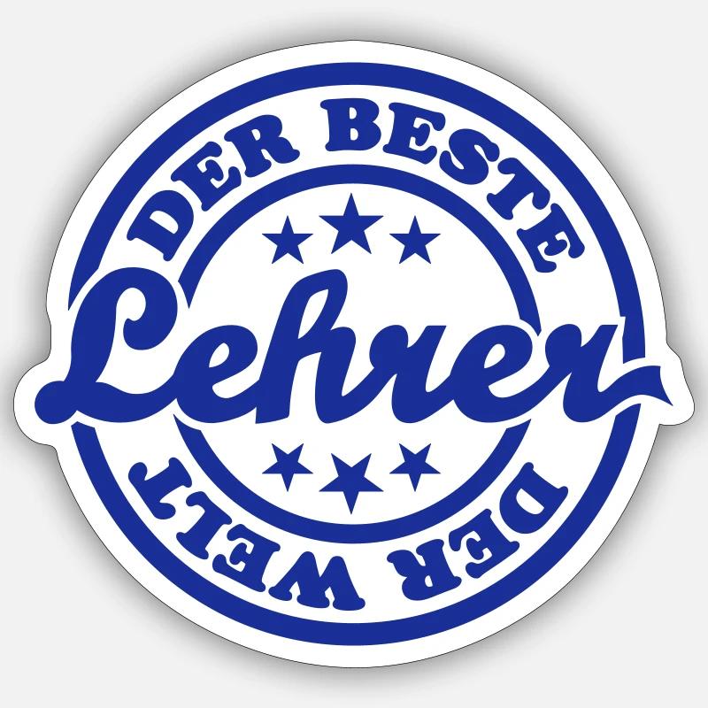 Bester Lehrer (Stempel) Sticker Größe S (10 x 10 cm)