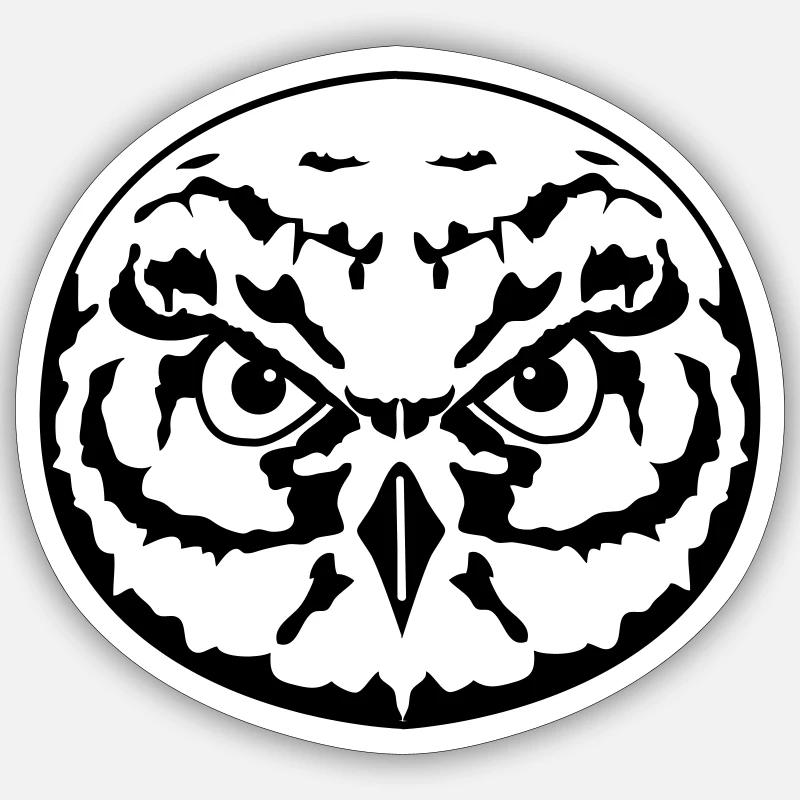 eule - Sticker Größe S (10 x 10 cm) - Mattweiß