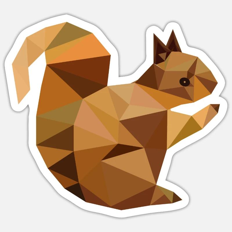 Écureuils - Sticker taille S (10 x 10 cm) - blanc mat