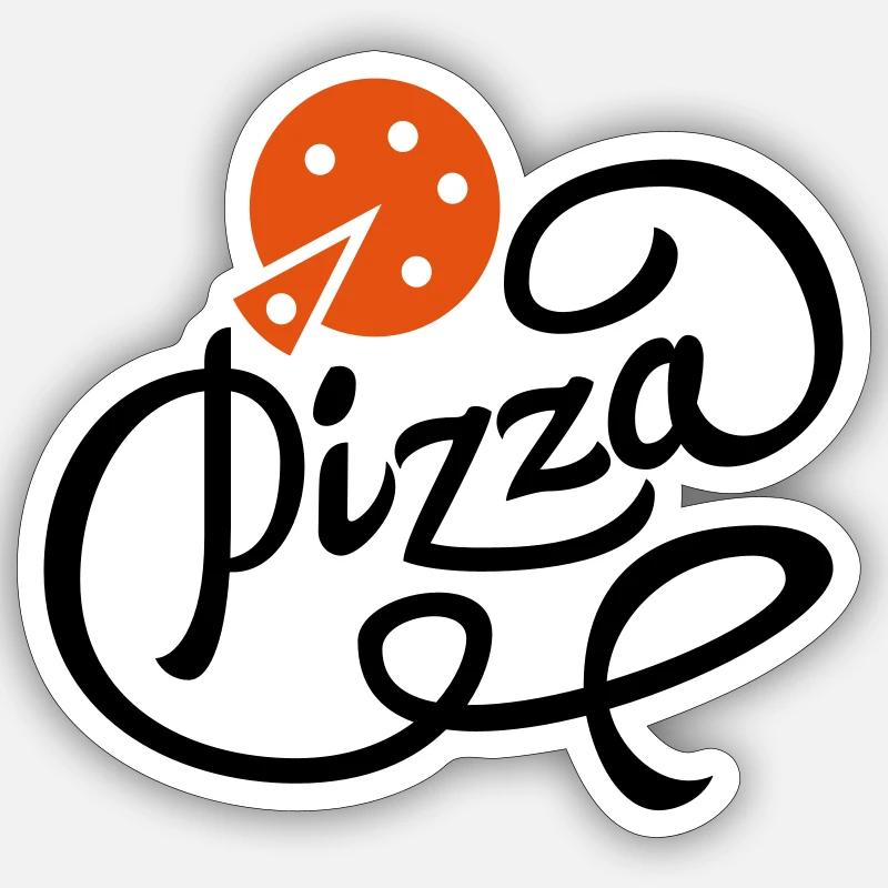 pizza - Sticker Größe S (10 x 10 cm) - Mattweiß