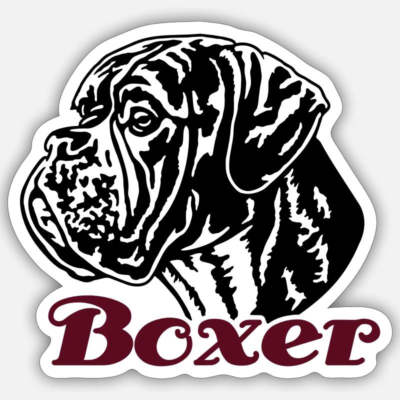 588 Boxer - Sticker size S (10 x 10 cm) - white matte