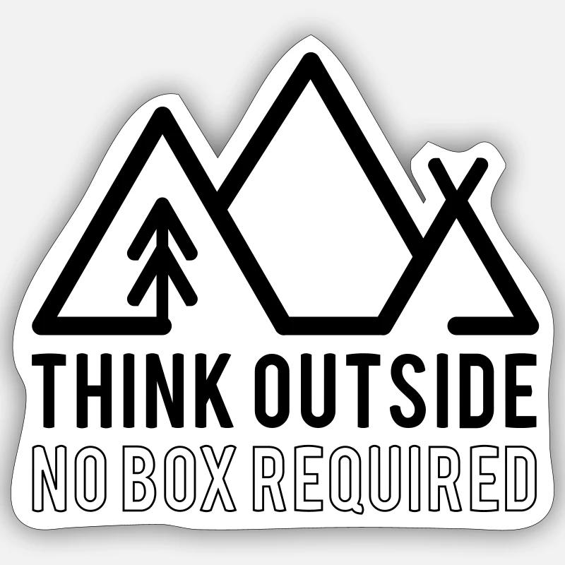 Pensez à l'extérieur sans citation requise - Sticker taille S (10 x 10 cm) - blanc mat