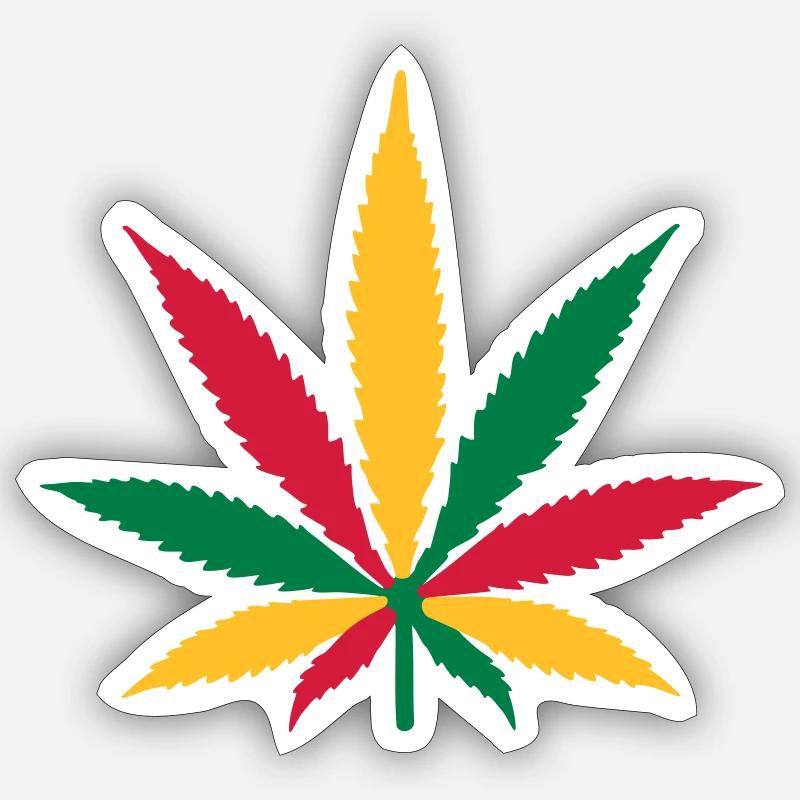 Marihuana Reggae - Sticker Größe S (10 x 10 cm) - Mattweiß