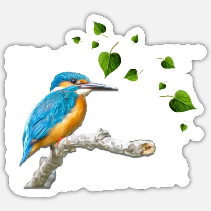 Kingfisher - Sticker size S (10 x 10 cm) - white matte
