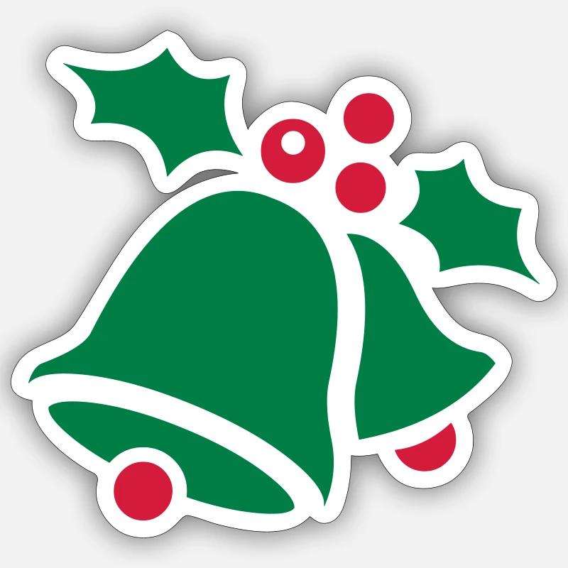 Weihnachten Glocken - Sticker Größe S (10 x 10 cm) - Mattweiß