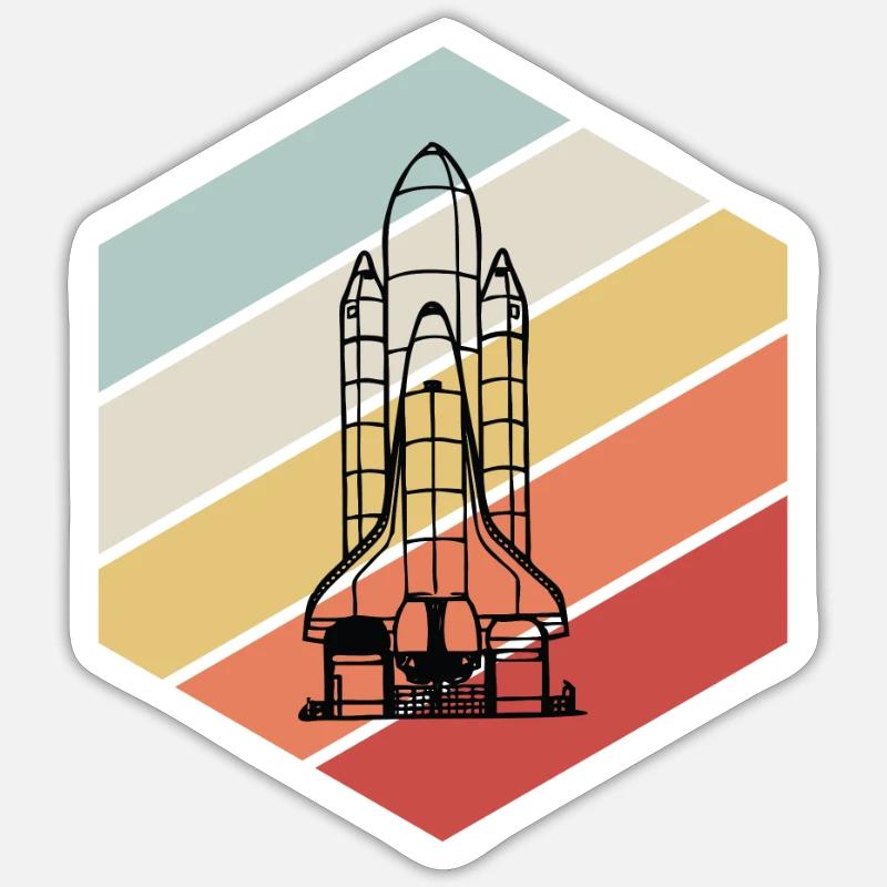 Navette spatiale - Espace, Tous, Espace Sticker taille S (10 x 10 cm)