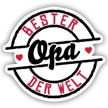Bester Opa der Welt - Sticker Größe S (10 x 10 cm) - Mattweiß - Vorne
