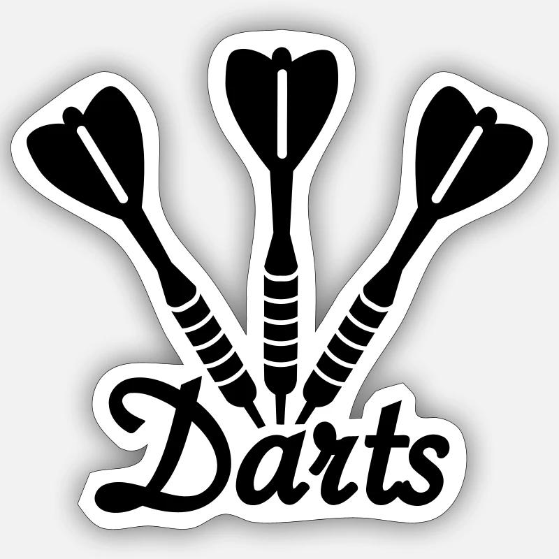 Darts - Sticker Größe S (10 x 10 cm) - Mattweiß