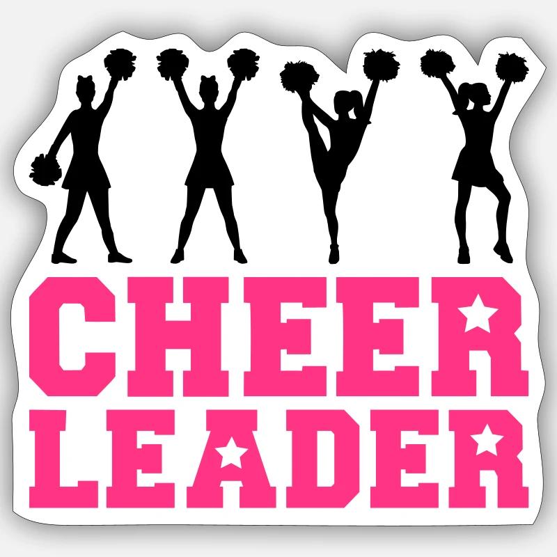 Cheerleader - Sticker taille S (10 x 10 cm) - blanc mat