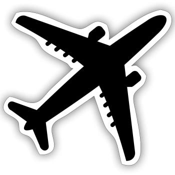 Plane - Sticker size S (10 x 10 cm) - white matte - Front