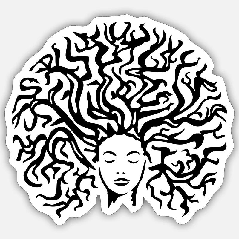 face - Sticker size S (10 x 10 cm) - white matte