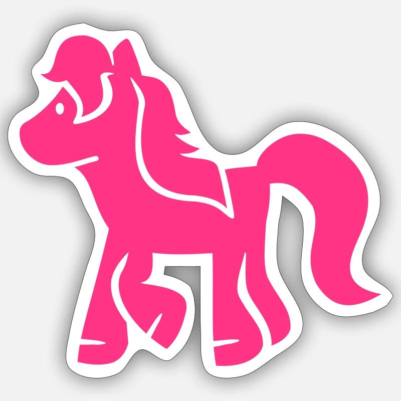 Pony - Sticker Größe S (10 x 10 cm) - Mattweiß
