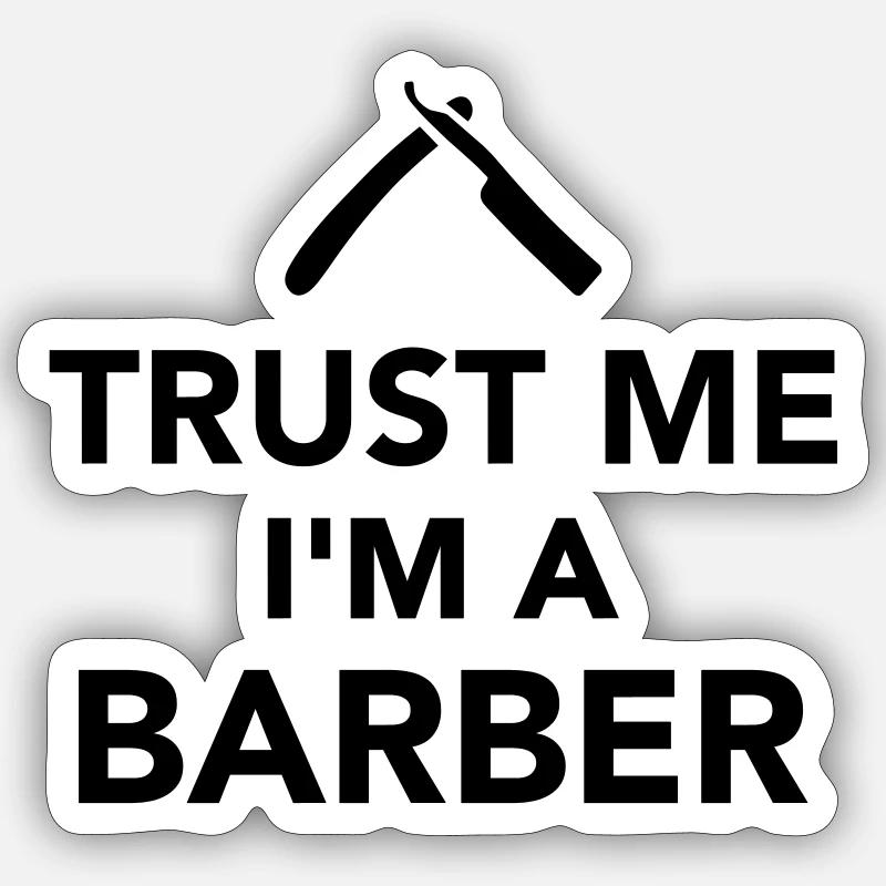 Barbier - Sticker Größe S (10 x 10 cm) - Mattweiß