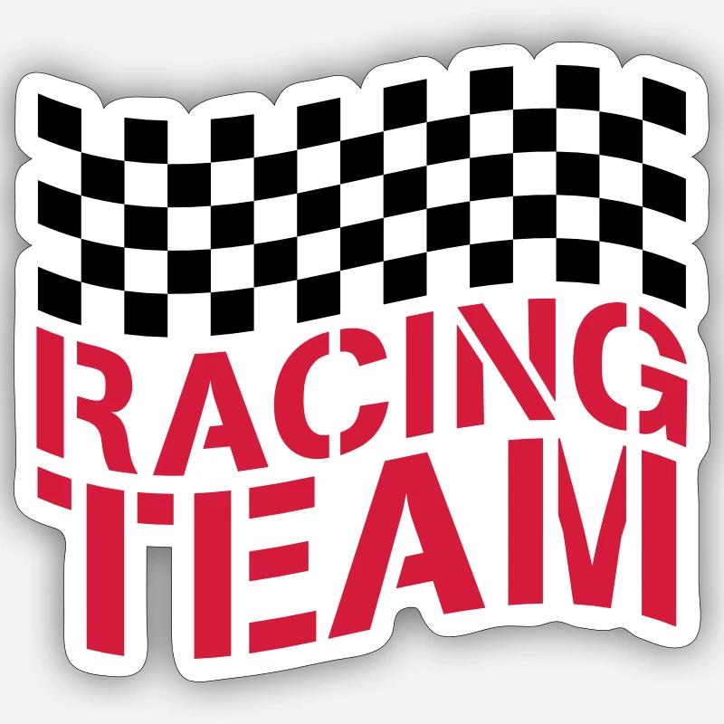 Conception de drapeau Racing Team Sticker taille S (10 x 10 cm)
